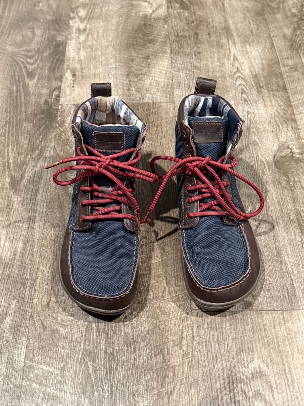 Lems Boulder Nylon Navy Boot W8 M6 Live Easy and Minimal  Euc